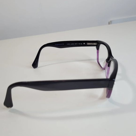 Kenneth Cole Eyeglass Frames Style 198 Black Purple Glasses 53-14-135 - Picture 3 of 9